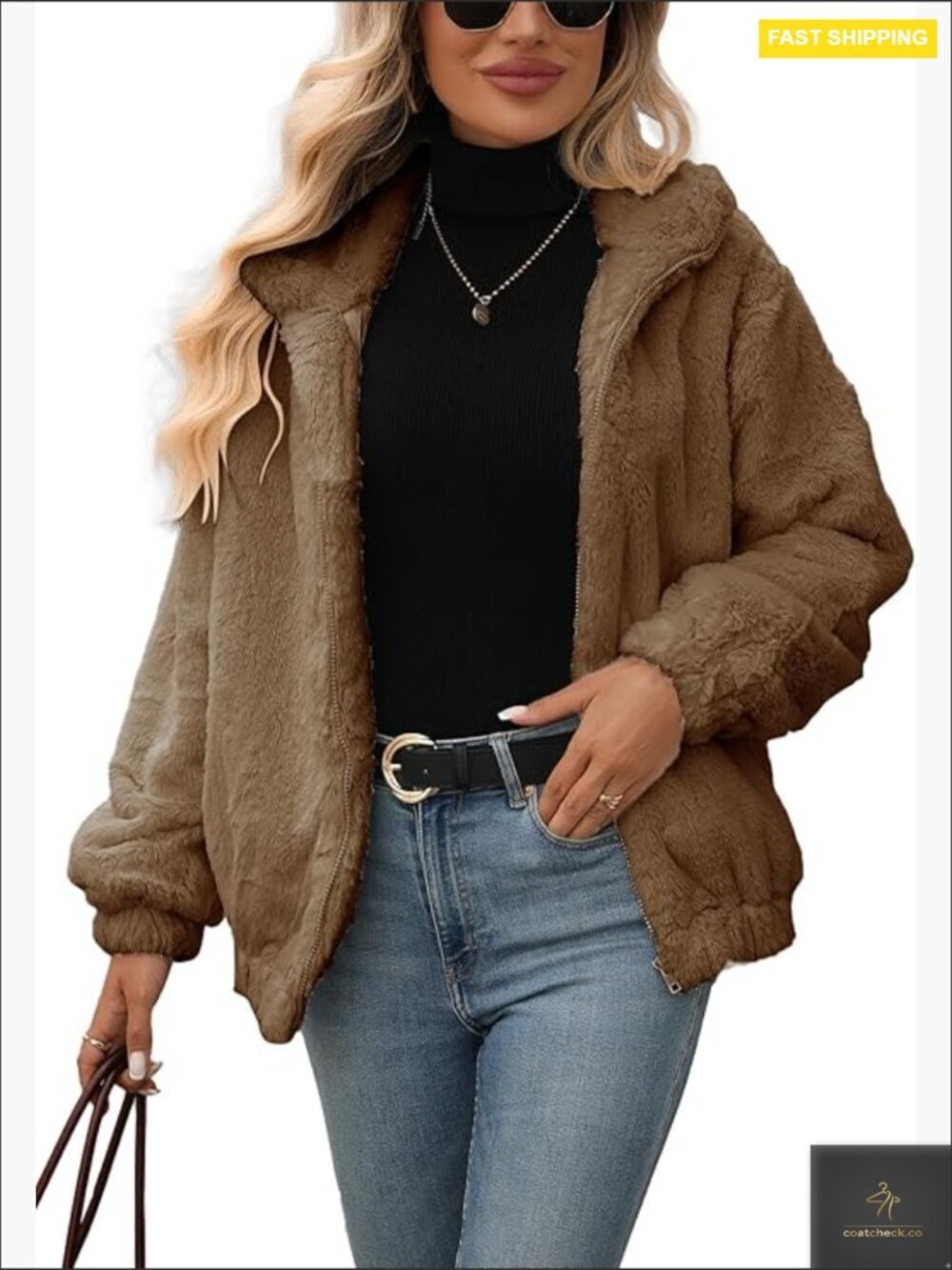 Faux Fur Cropped Sherpa Jacket Y2K Chic Full Zip Fall Winter Fleece Coats